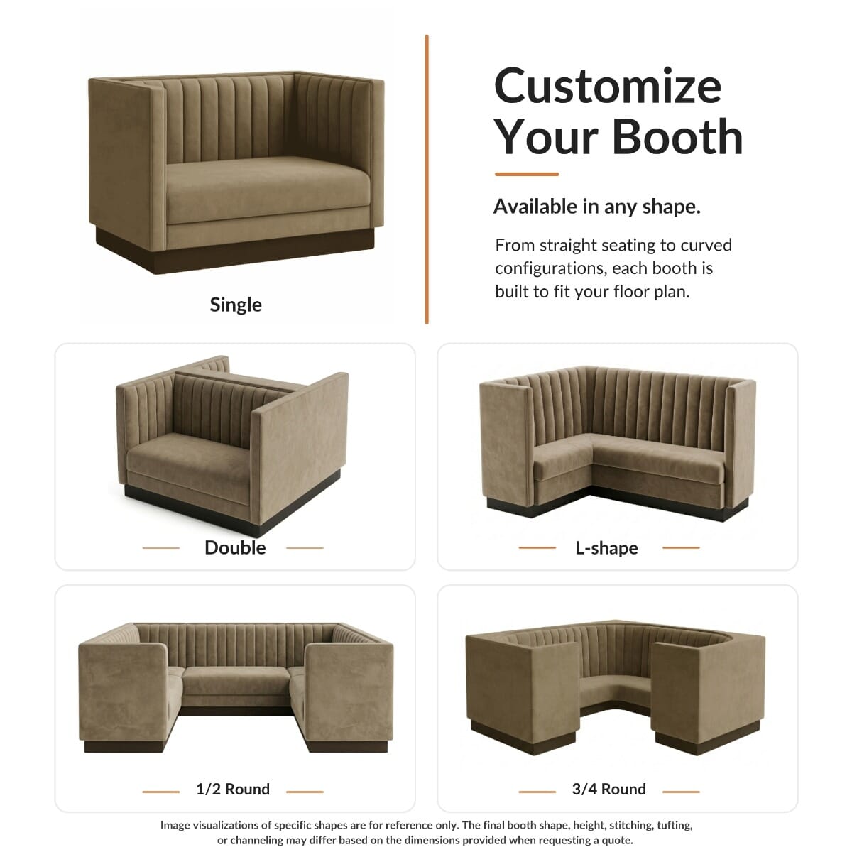 Athena Restaurant Booth with Vertical Channel Tufting