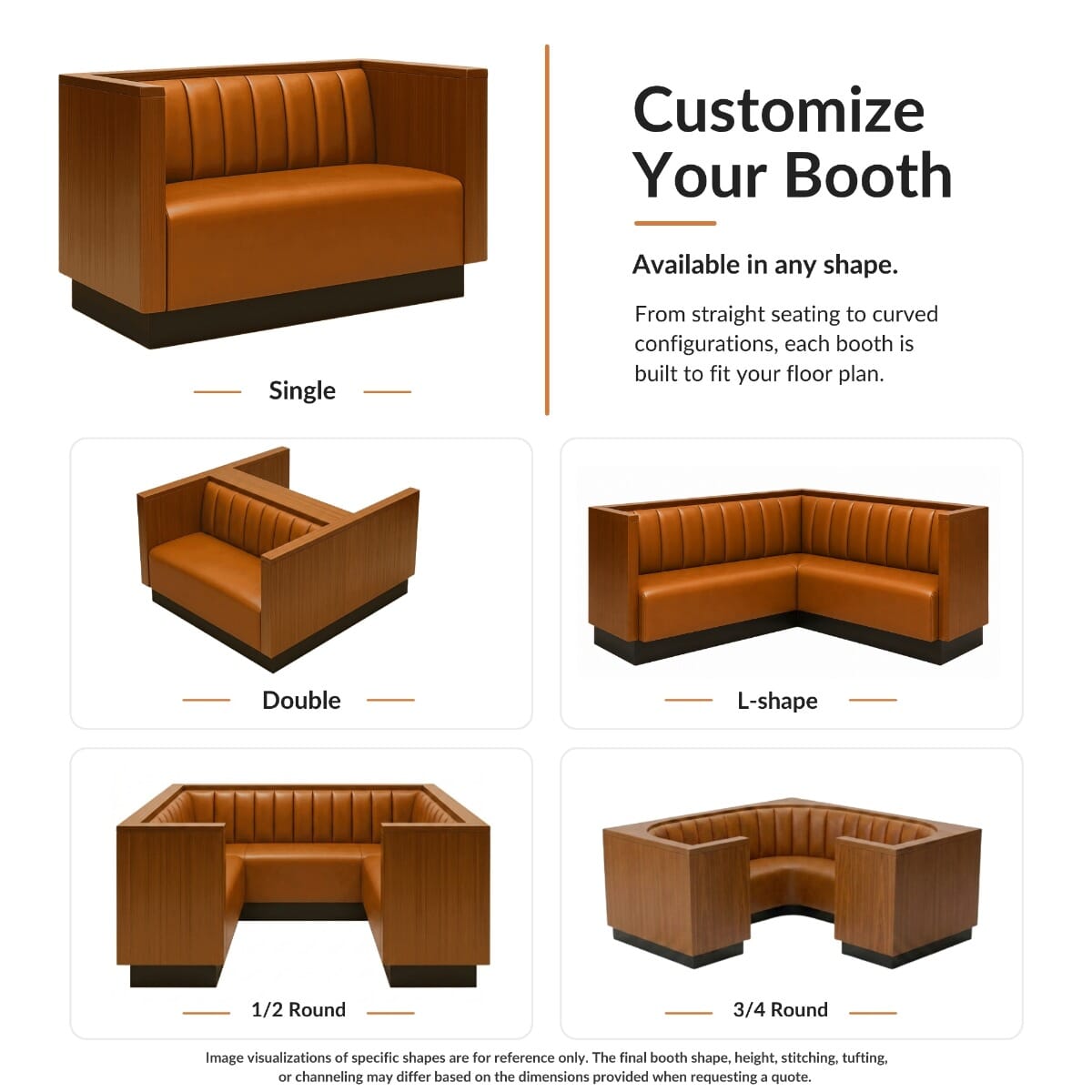 Alto Modern Restaurant Booth with Vertical Channel Back