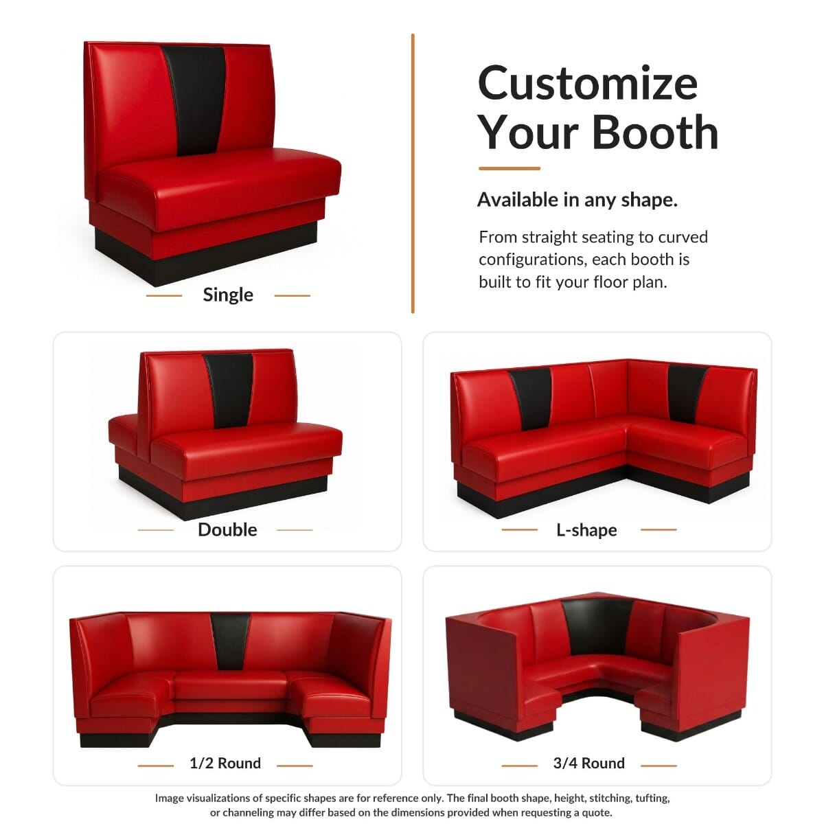 V-Shape Back Style Restaurant Booth