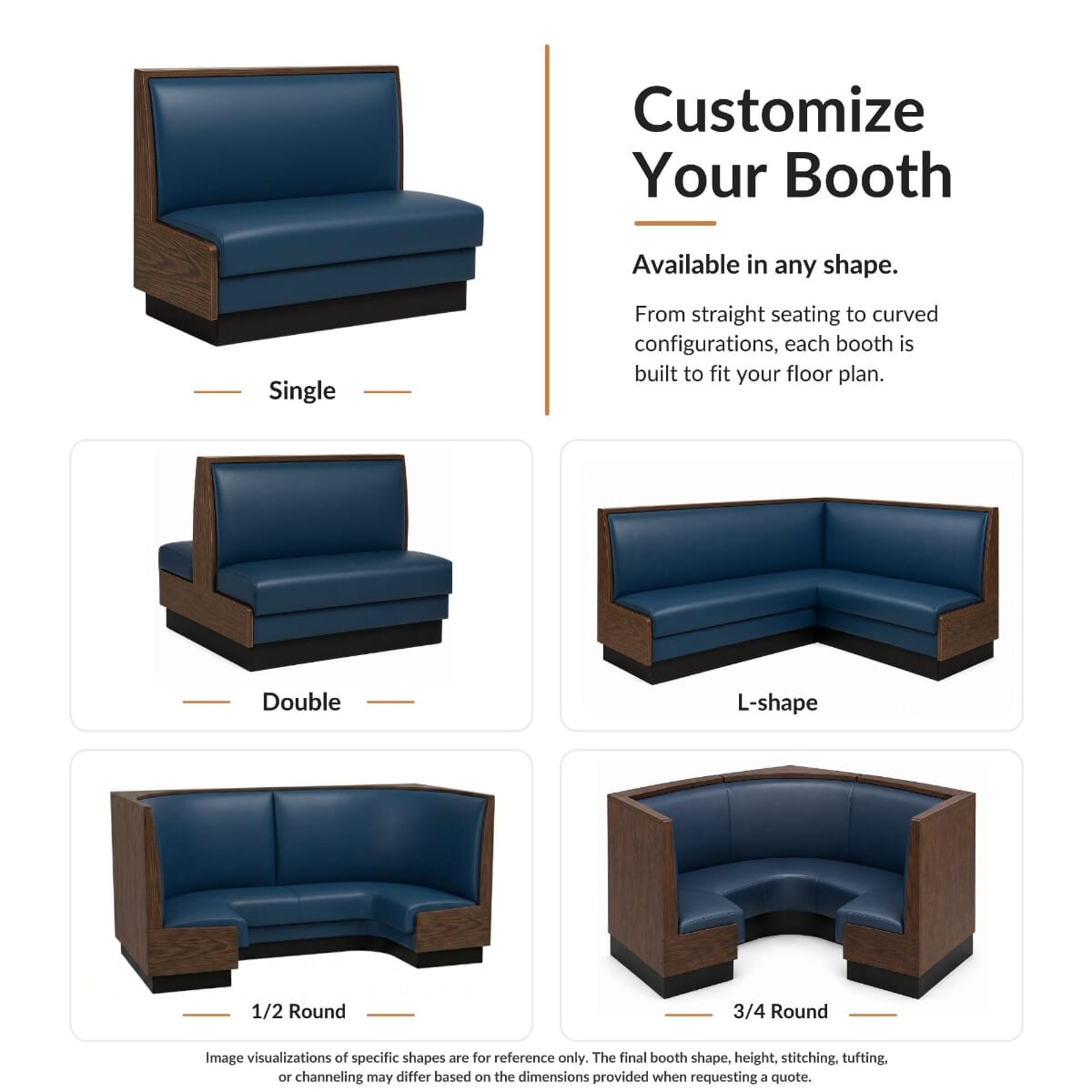 Amalfi Solid Wood Upholstered Restaurant Booth