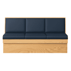 Braylin Segmented Cushion Restaurant Booth with Light Wood Frame & Base