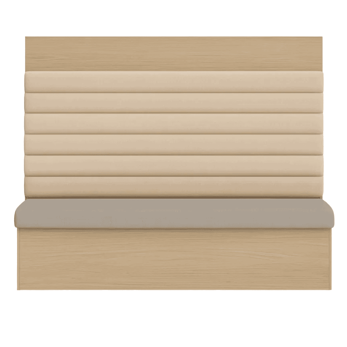 Solvi Restaurant Booth with Horizontal Channel Back & Wood Base