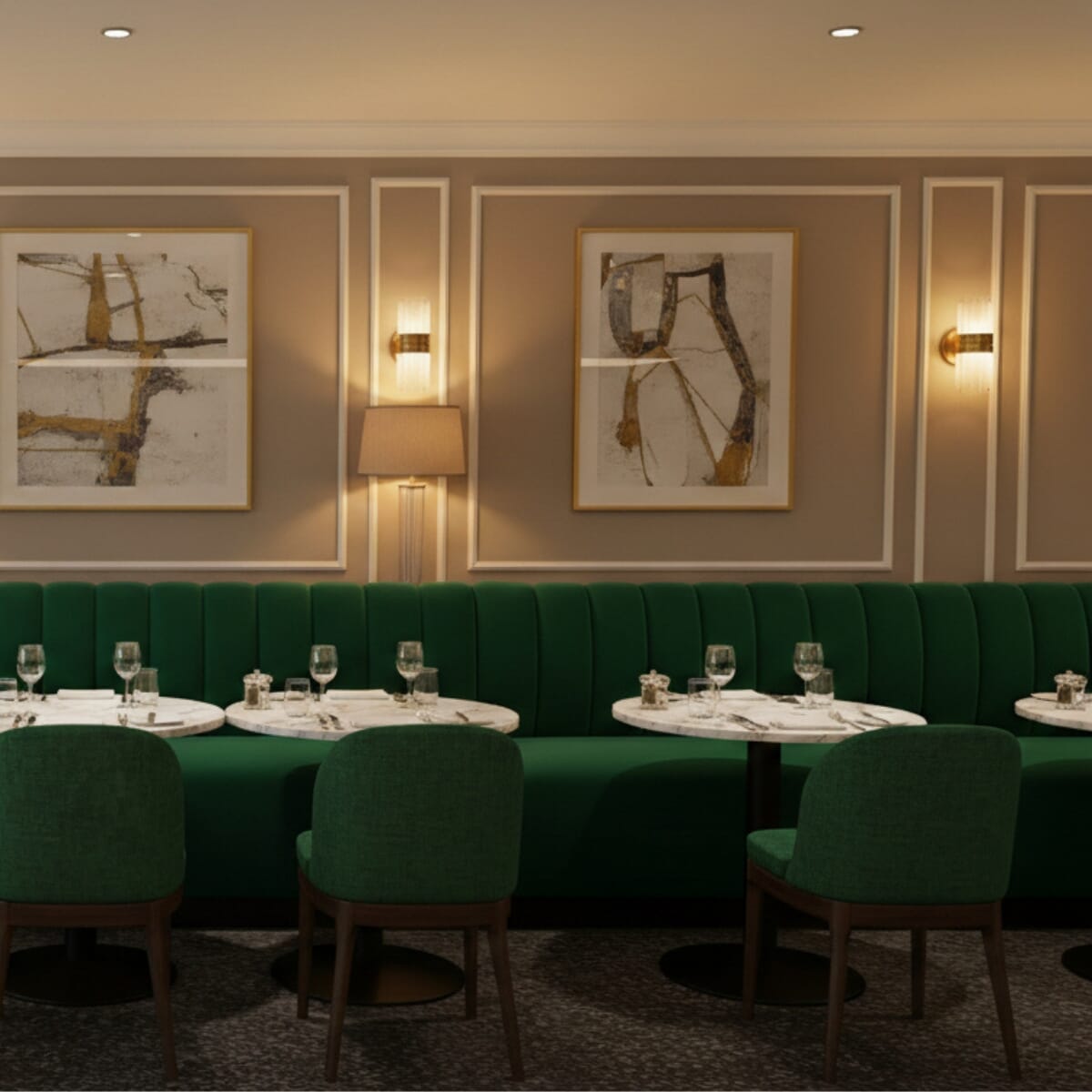 Soho Custom Channel Restaurant Booth with Lounge Extended Seat