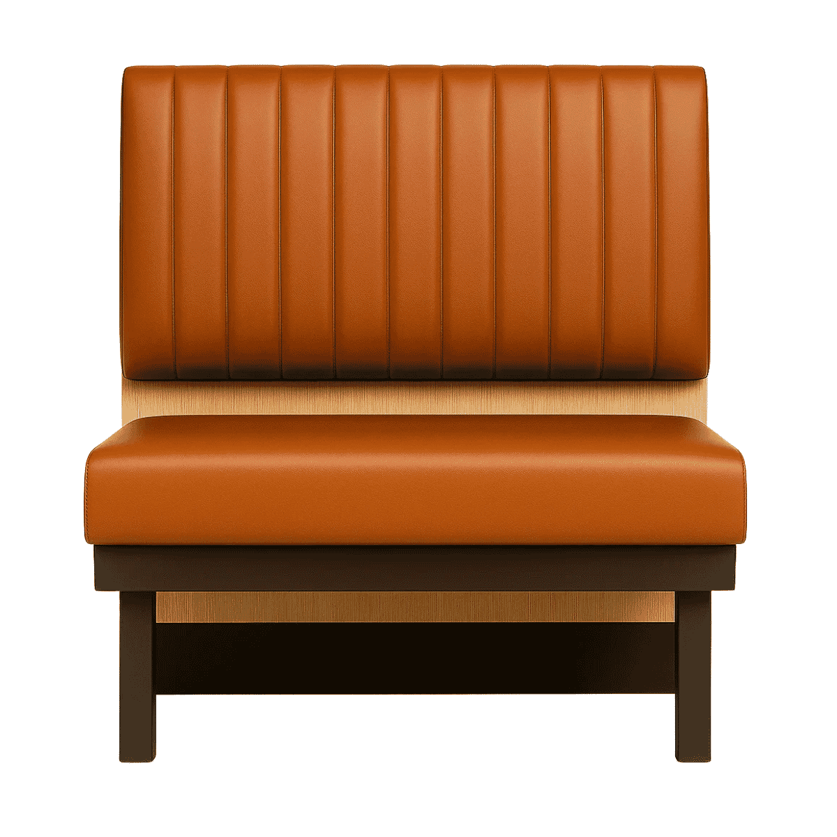 Nuvon Modern-Retro Vertical Channel Tufted Restaurant Booth &ndash; Wood Frame