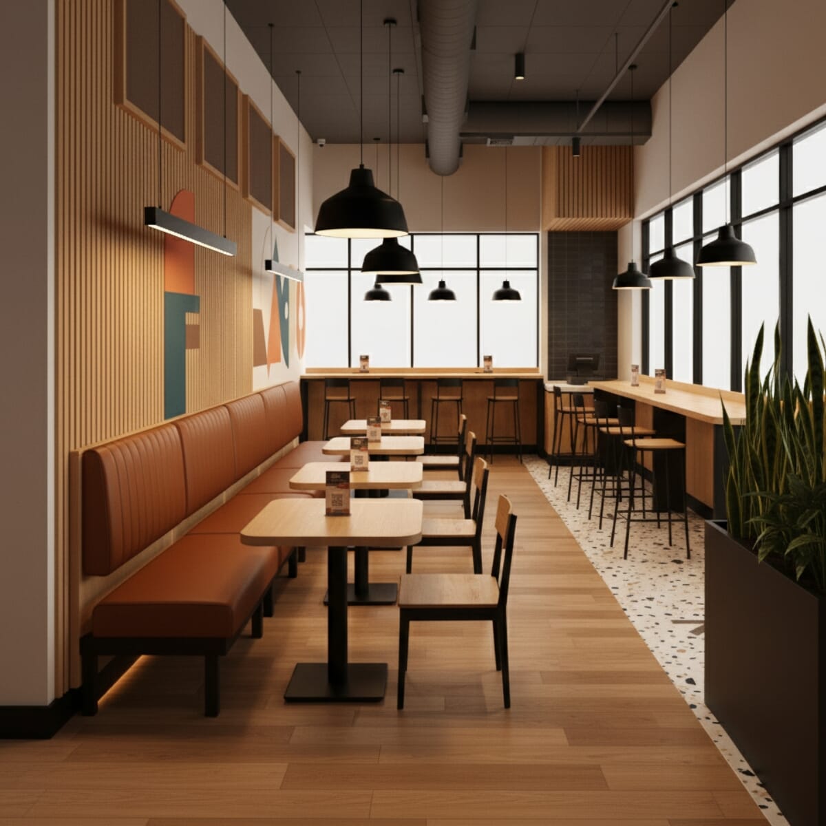 Nuvon Modern-Retro Vertical Channel Tufted Restaurant Booth – Wood Frame