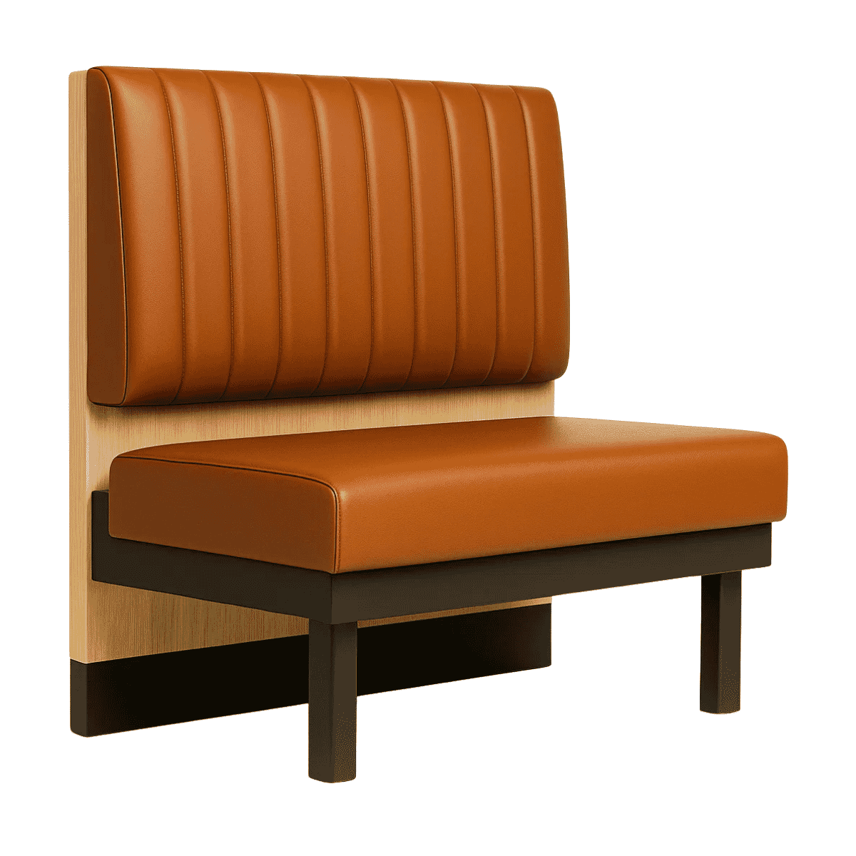 Nuvon Modern-Retro Vertical Channel Tufted Restaurant Booth – Wood Frame