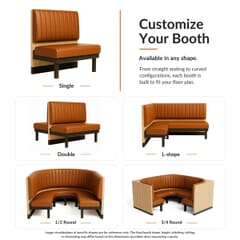 Nuvon Modern-Retro Vertical Channel Tufted Restaurant Booth – Wood Frame