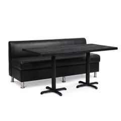 3-Seat Adele Black Restaurant Booth Set with Antique Black Ash Table