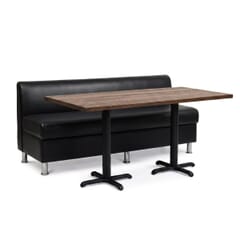 3-Seat Adele Black Vinyl Restaurant Booth Set with Reclaimed Ash Table