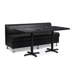 3-Seat Adele Black Restaurant Booth Set with Black Stone Table