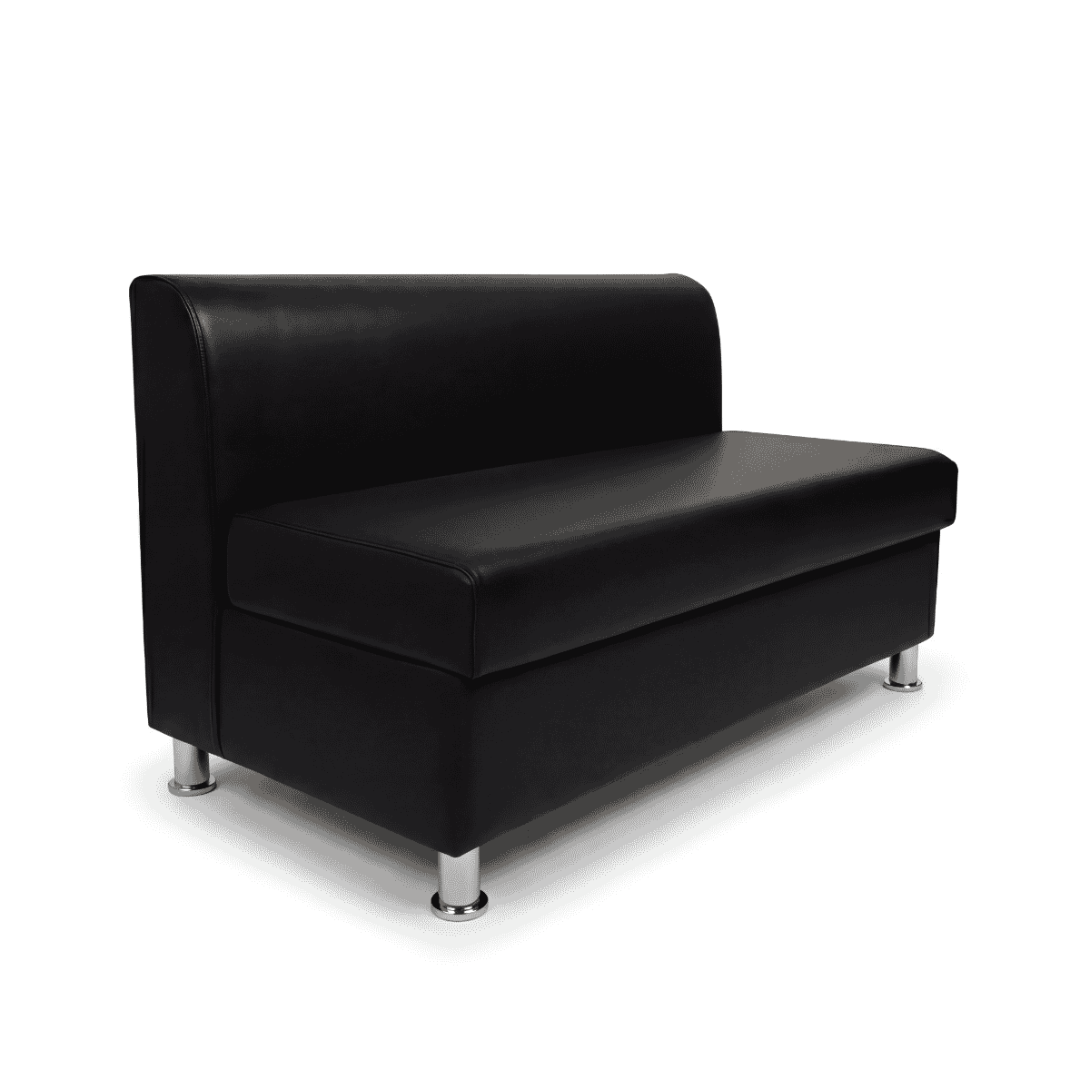 Quick Ship Adele Restaurant Single Booth With Black Vinyl