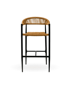 Outdoor Restaurant Bar Stool with Tan Seat and Back