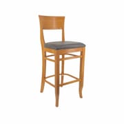 Walnut Wood Eco Side Bar Stool with Upholstered Seat (side)