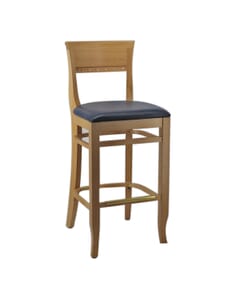 Walnut Wood Eco Side Bar Stool with Upholstered Seat (side)