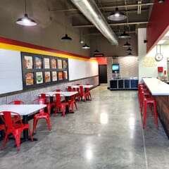 Red Steel Tolix Stackable Restaurant Chair