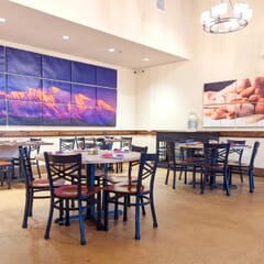 Cross Back Metal Restaurant Chair in Black Frame Finish