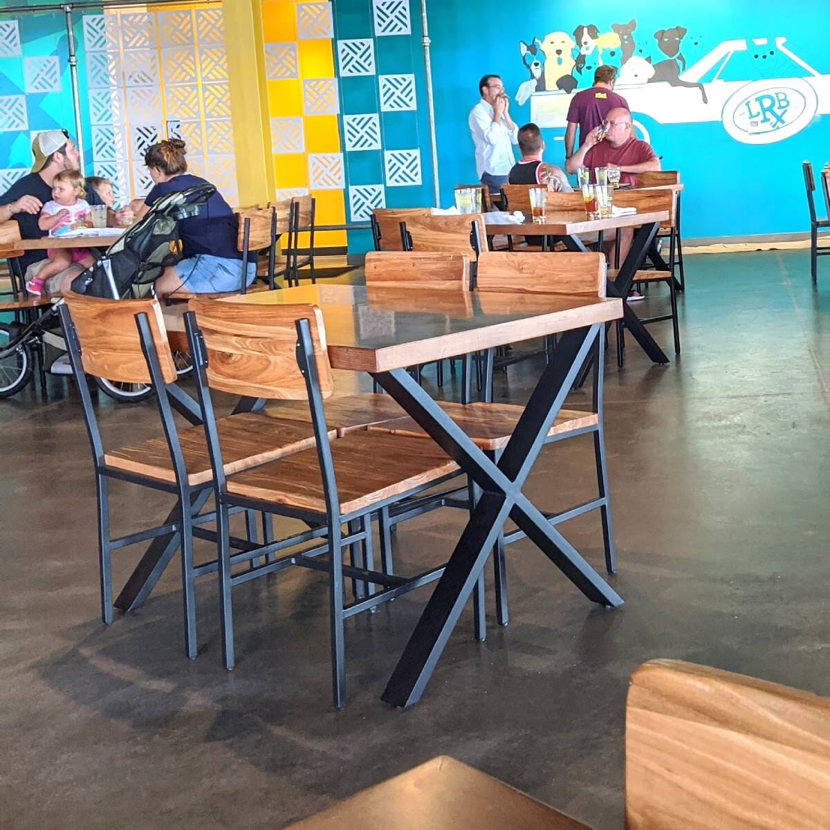 Black Powder-Coated Welded Steel Table Base (Set of 2)