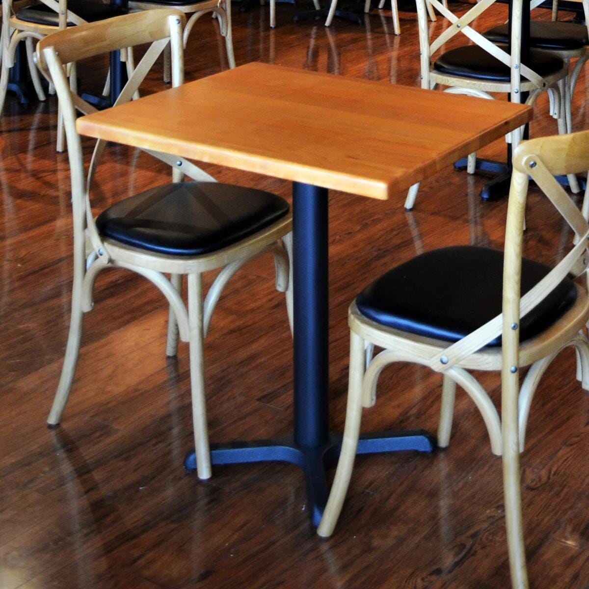 Cross Cast Iron And Steel Black Commercial Table Base (22