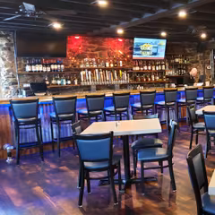 Black Steel Frame Restaurant Bar Stool with Upholstered Seat & Back