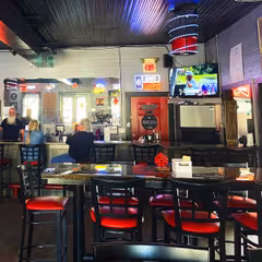 Black Steel Window-Back Restaurant Bar Stool