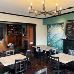 Black Steel Window-Back Restaurant Chair