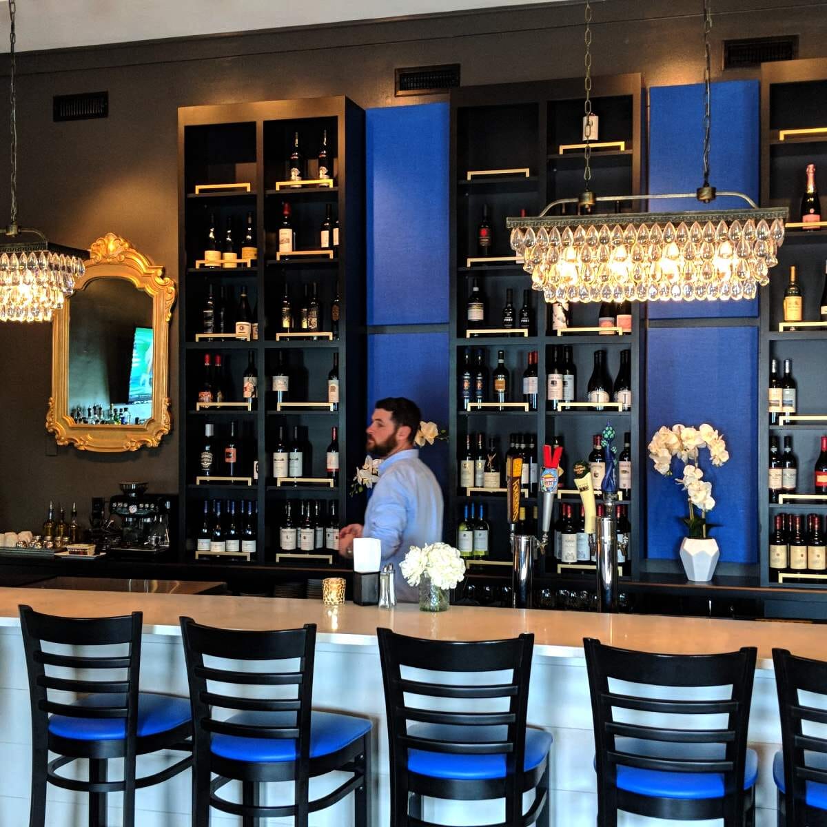 Black Wood Ladderback Commercial Bar Stool