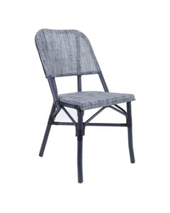 Powder Coated Charcoal Aluminum Frame Textilene Gray Mesh Seat and Back Chair (Front)