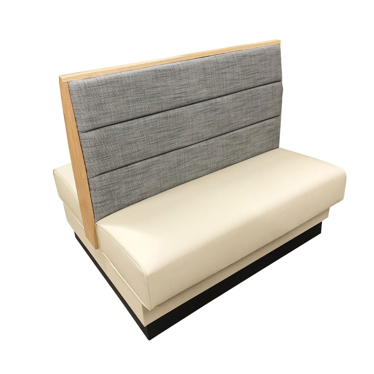 Three Horizontal Channel Wood Panel Style Restaurant Booth