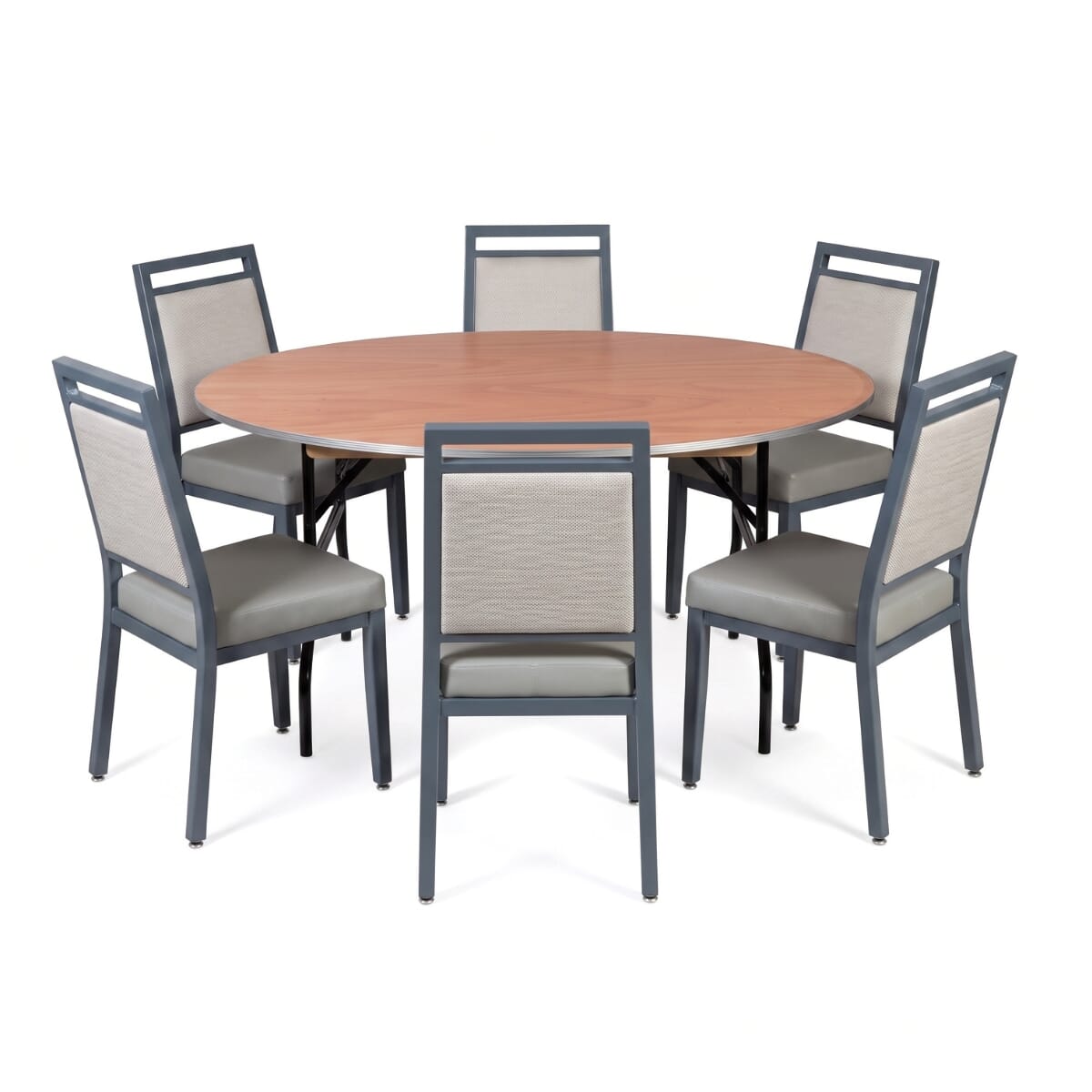 6-Seat Atticus Restaurant Banquet Set with Folding Table