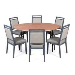 6-Seat Atticus Restaurant Banquet Set with Folding Table