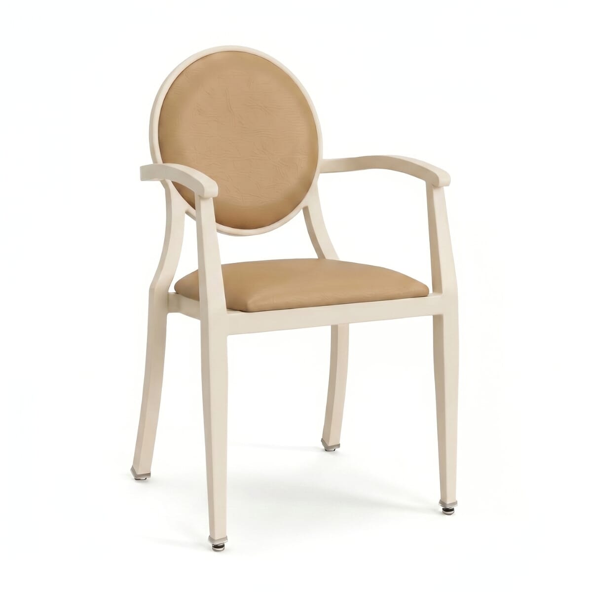 Elio Round Back Aluminum Stackable Banquet Armchair