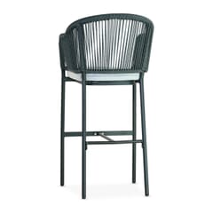 Brezza Outdoor Rope Restaurant Bar Stool with Gray Seat and Back