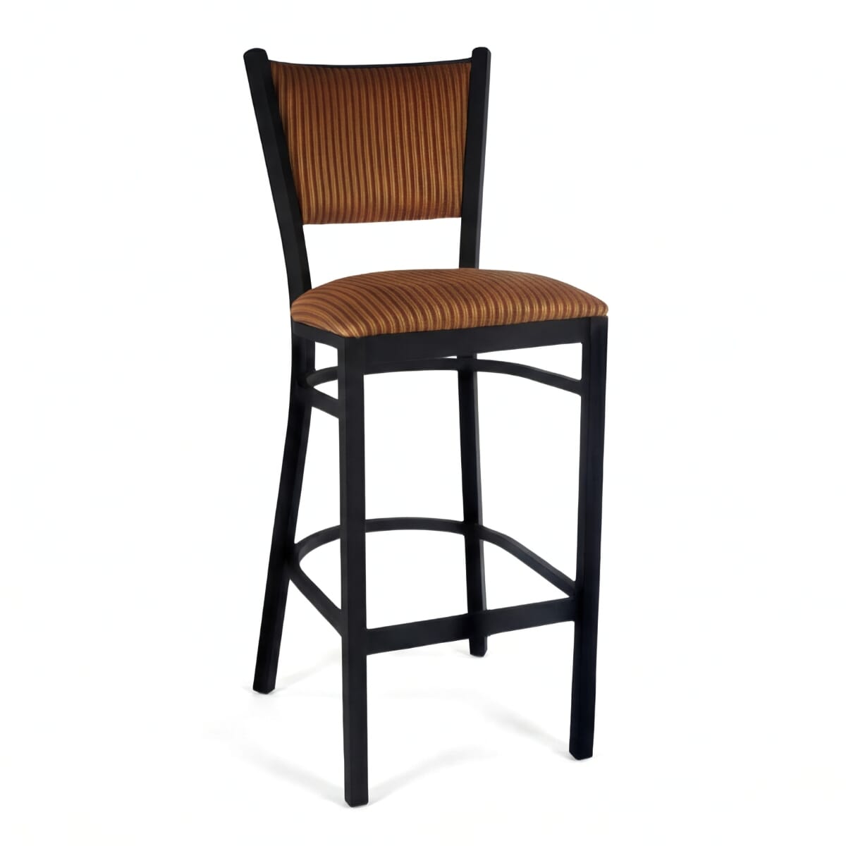 Cross-back Fully Upholstered Metal Bar Stool