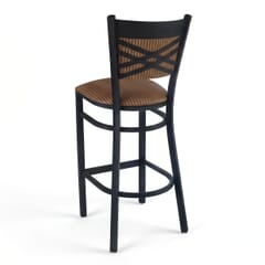 Cross-back Fully Upholstered Metal Bar Stool
