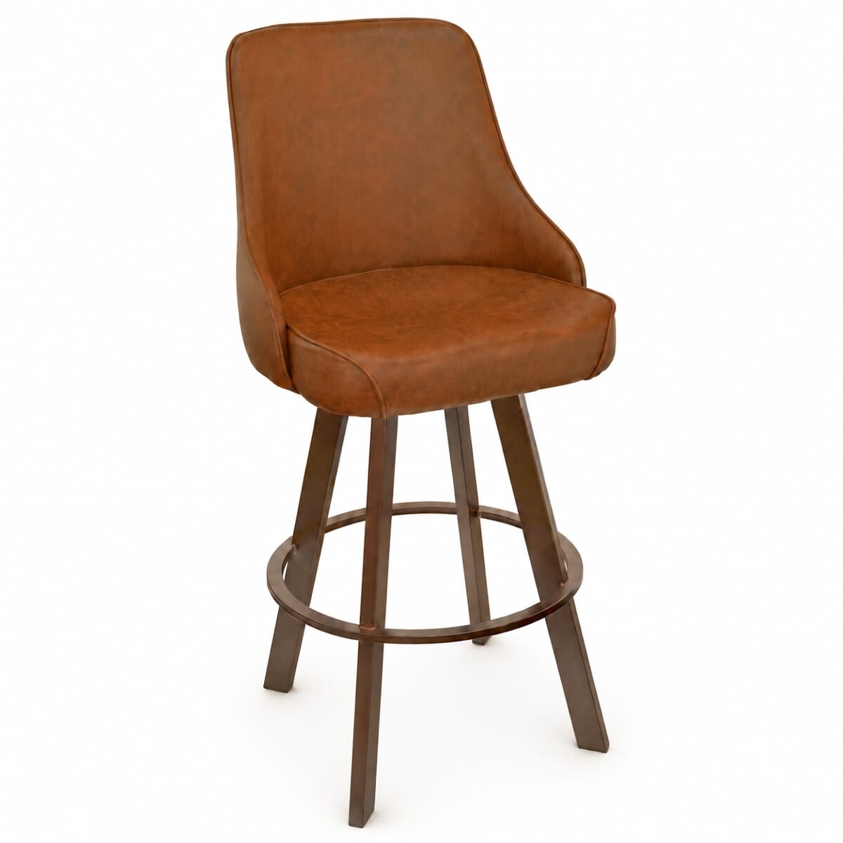 Sample Photo Frame Note Design Tufted Bucket Restaurant Bar Stool with Rust Base
