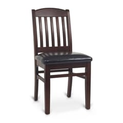 Solid Wood Bull Dog Restaurant Chair in Dark Mahogany 