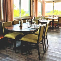 Cara Upholstered Metal Restaurant Chair