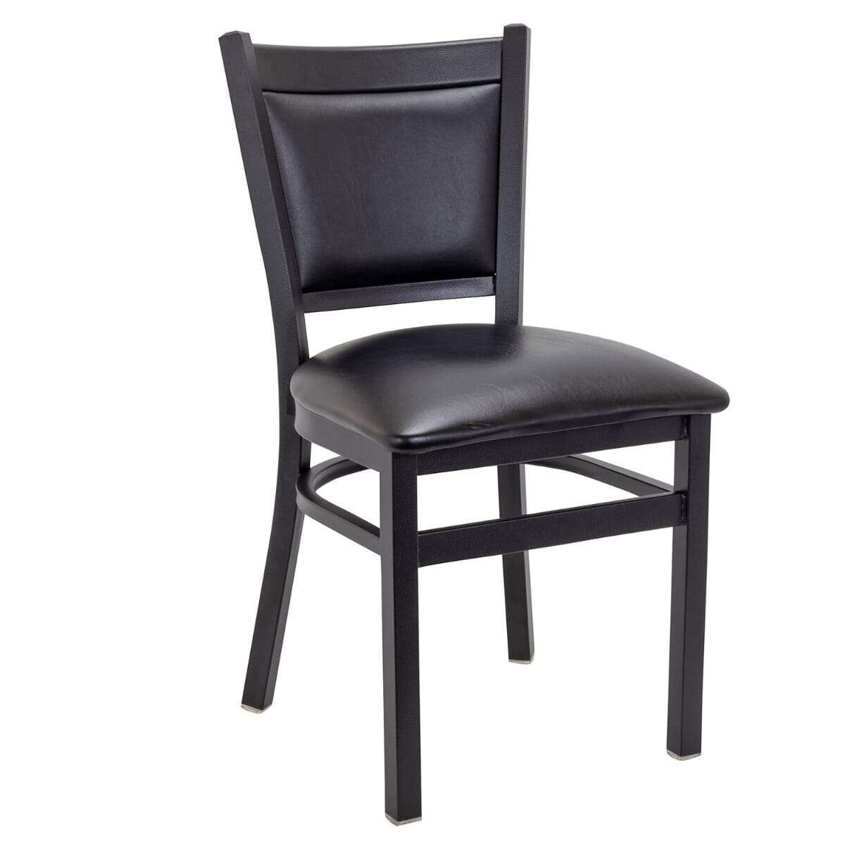 Leather and sales black metal chair