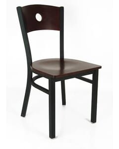 Black Metal Restaurant Chair With Peekaboo Style Back