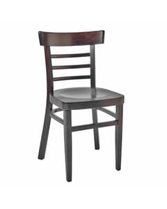 Walnut Wood Eco-Ladderback Commercial Side Chair with Solid Wood Saddle Seat