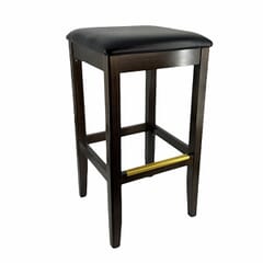 Walnut Wood Morgan Restaurant Backless Bar Stool with Upholstered Seat