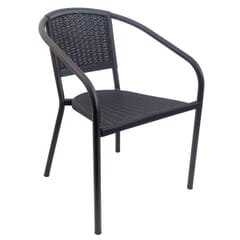 Stackable Brown Aluminum Restaurant Chair With Resin Seat and Back