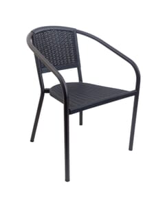 Stackable Aluminum Restaurant Chair With Resin Seat and Back - Front View
