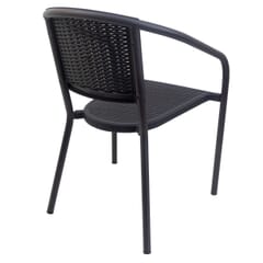 Stackable Brown Aluminum Restaurant Chair With Resin Seat and Back