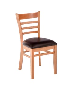 Cherry Wood Ladderback Commercial Chair with Wood Veneer Seat (front)