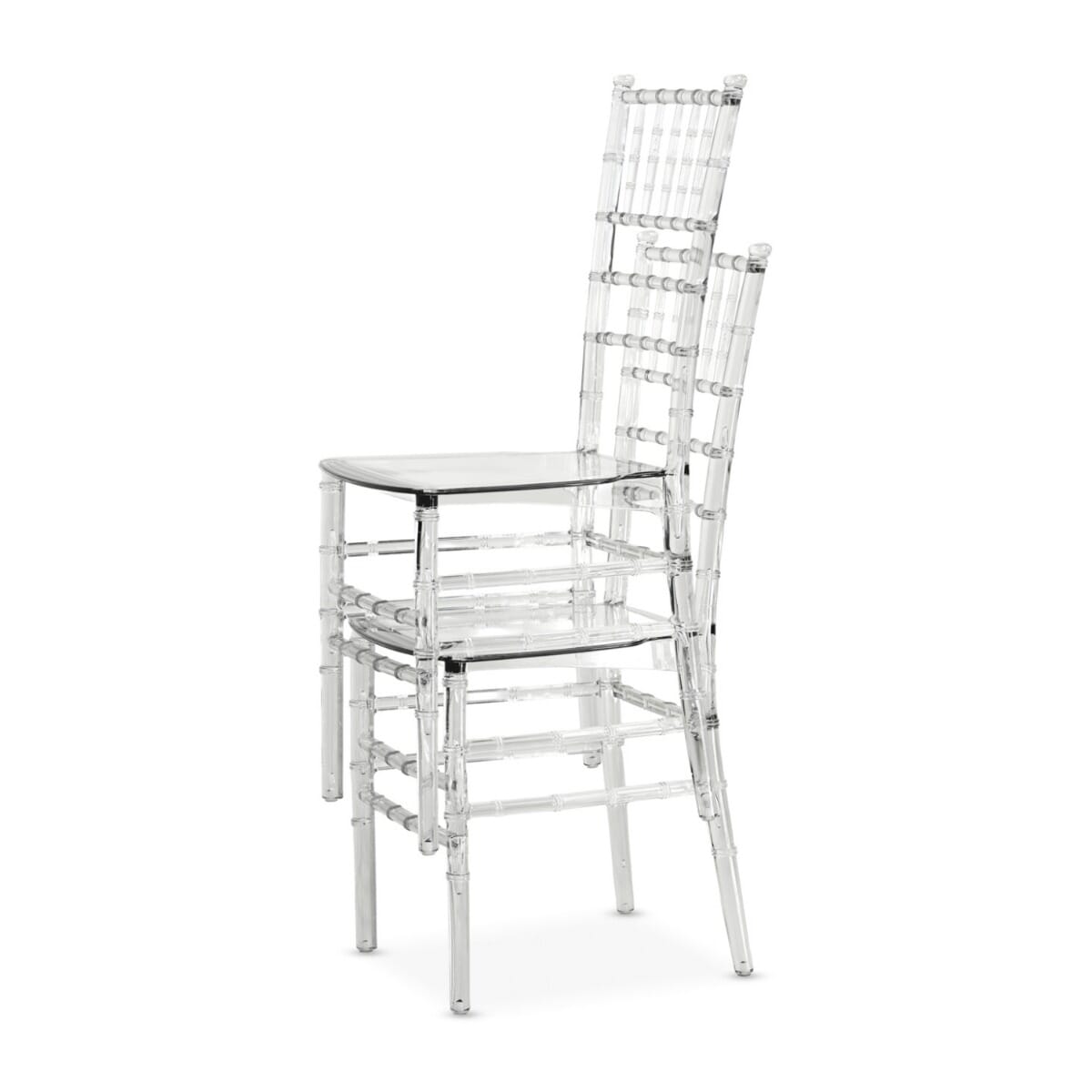 Lot of 19 - Chiavari Clear Resin Ballroom Stackable Chair