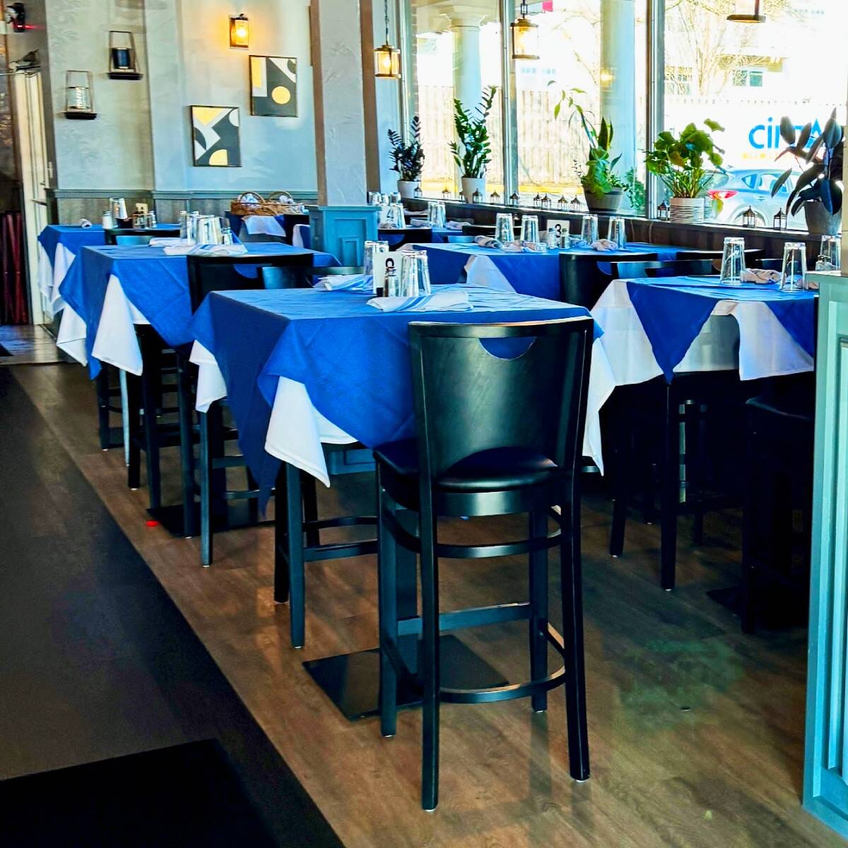 Chloe Solid Black Beech Wood Commercial Bar Stool With Upholstered Seat