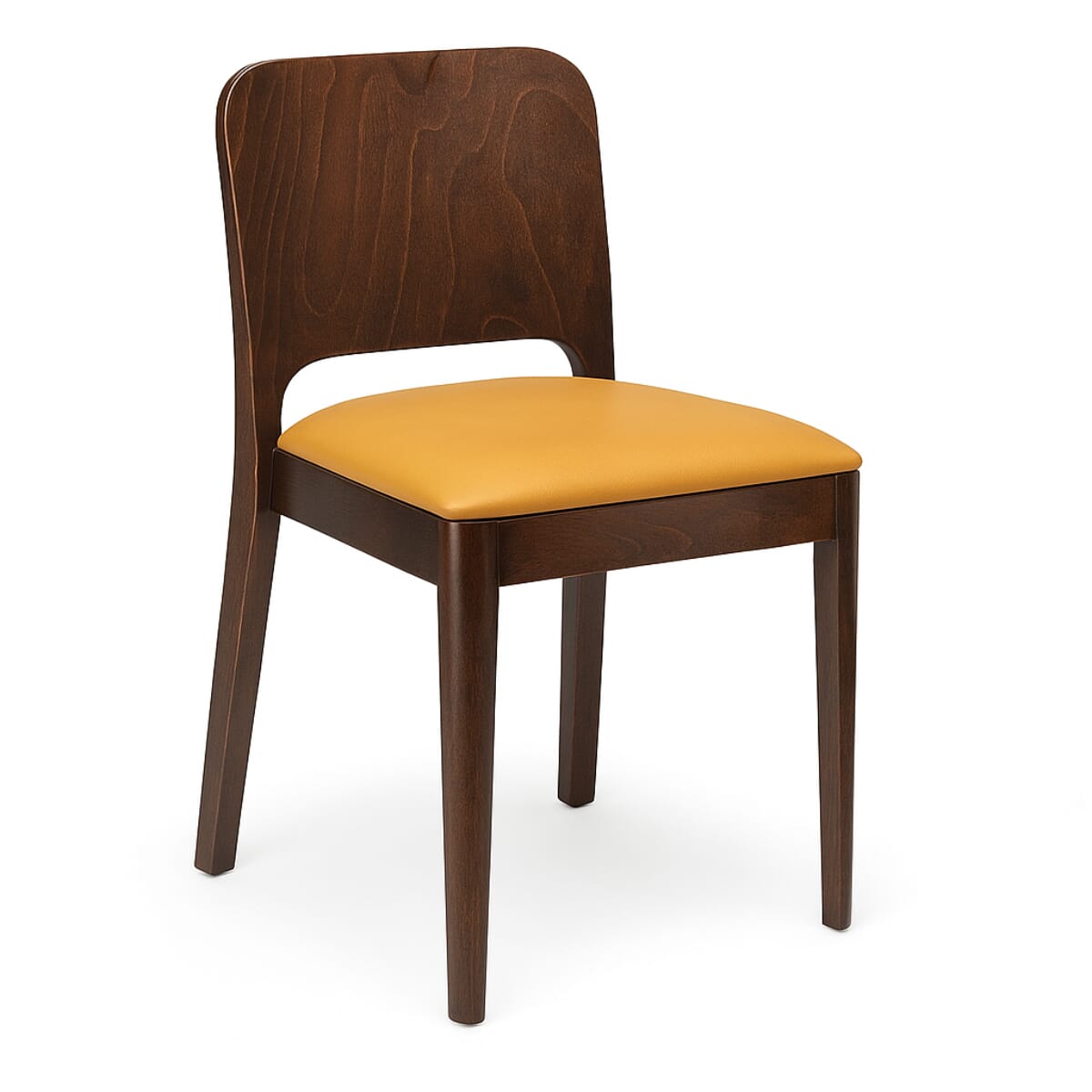 Collin Stackable Walnut Finish Wood Restaurant Chair