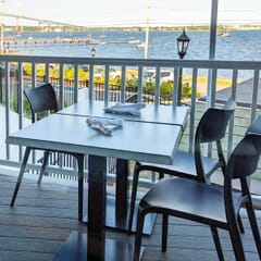 Werzalit Composite Outdoor Dining Table Top in Light Gray