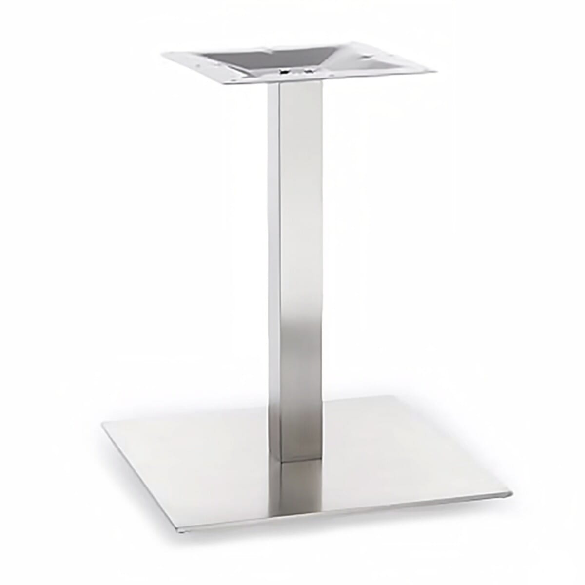 Contemporary Indoor/Outdoor Commercial Brushed Stainless Steel Square Table Base (24